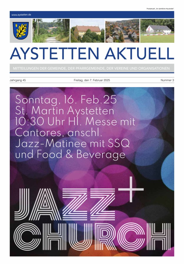 Aystetten Aktuell Wir über uns Titelblatt 03/2025