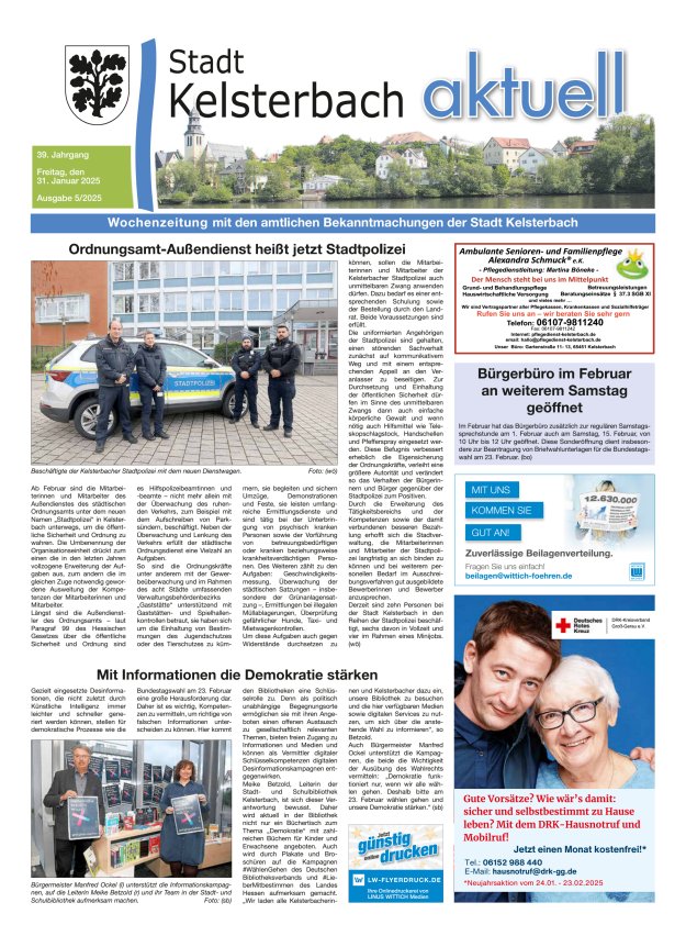 Kelsterbach aktuell Titelblatt 05/2025