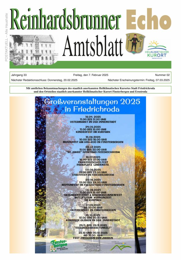 Reinhardsbrunner Echo Titelblatt 02/2025