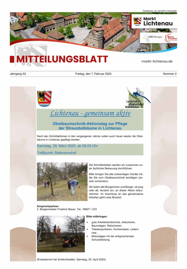 Markt Lichtenau in Bayern Titelblatt 02/2025