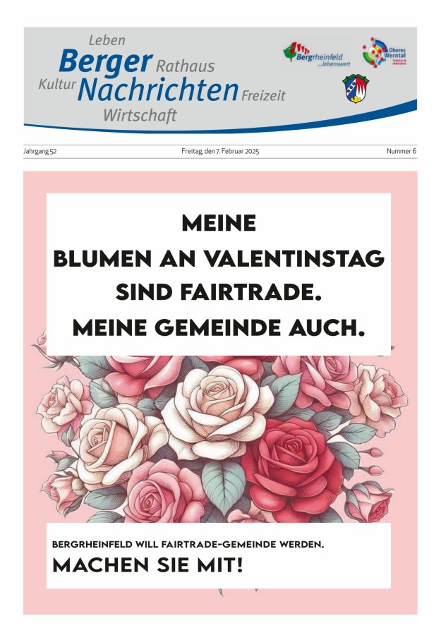 Berger Nachrichten, Bergrheinfeld Titelblatt 06/2025