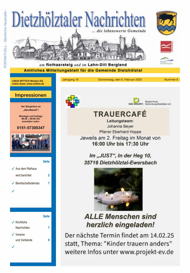 Dietzhölztaler Nachrichten Titelblatt 06/2025
