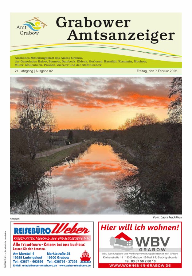 Grabower Amtsanzeiger Titelblatt 02/2025