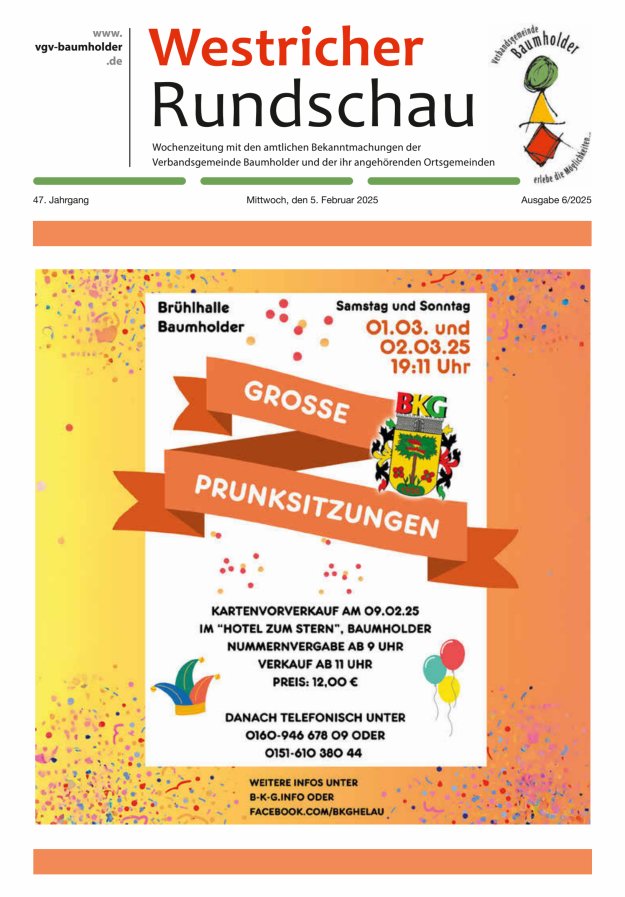 Westricher Rundschau VG Baumholder Titelblatt 06/2025