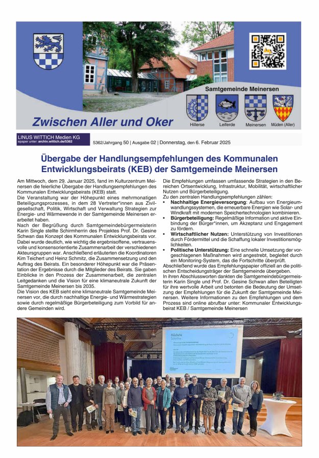 Zwischen Aller und Oker Titelblatt 02/2025