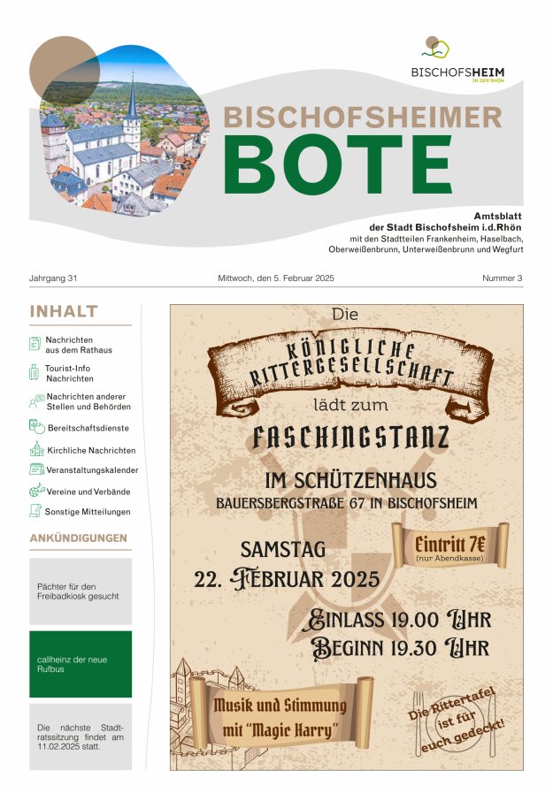 Bischofsheimer Bote Titelblatt 03/2025