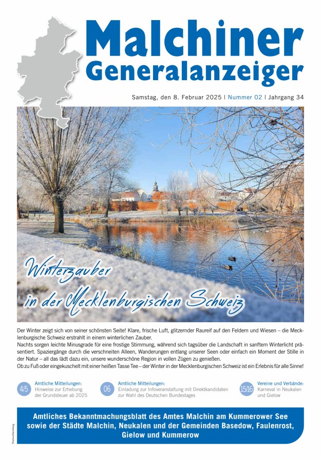 Malchiner Generalanzeiger Titelblatt 02/2025