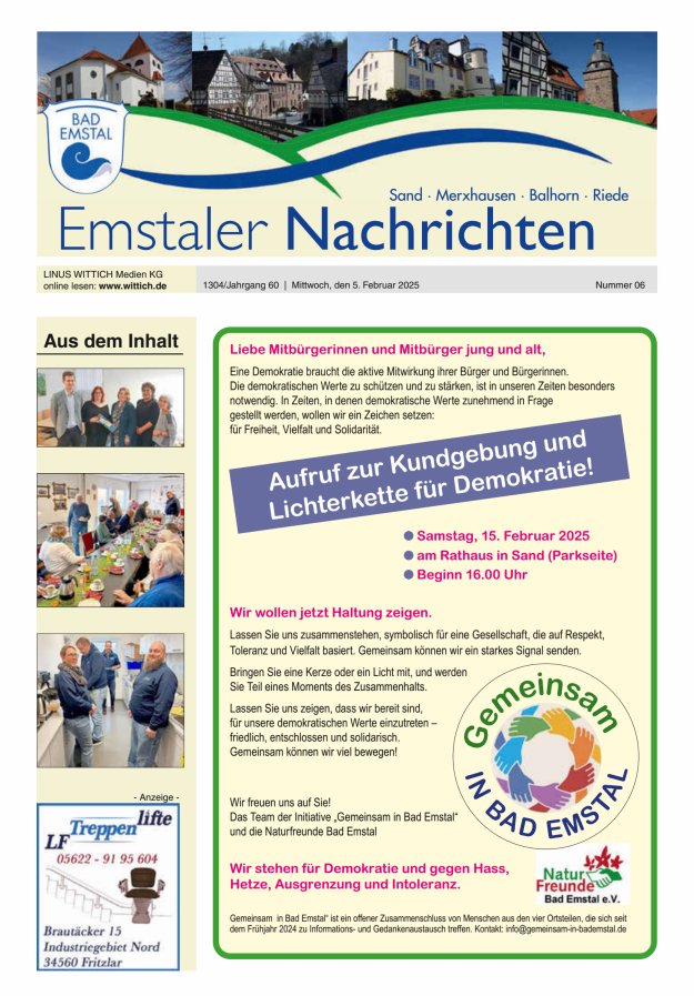 Emstaler Nachrichten Titelblatt 06/2025