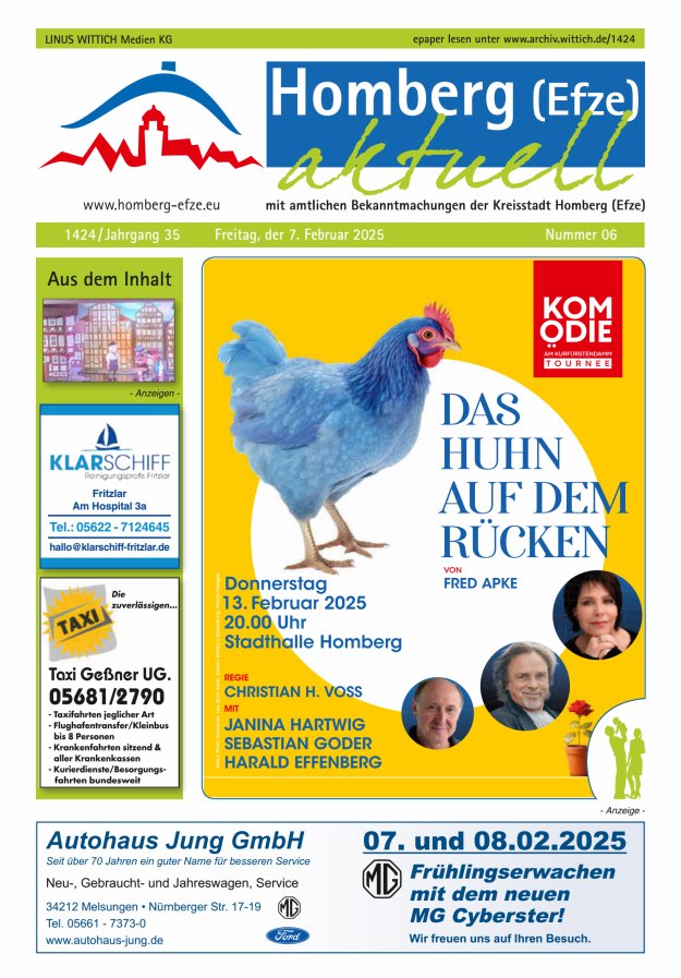 Homberg Efze aktuell Titelblatt 06/2025