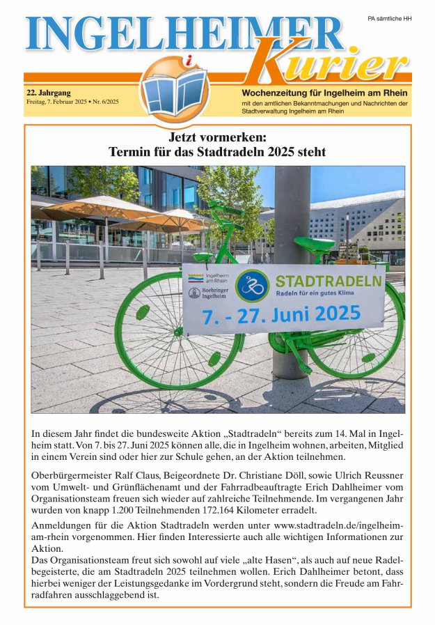 Ingelheimer Kurier Titelblatt 06/2025
