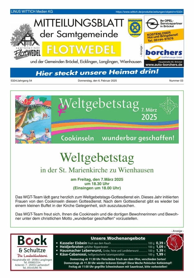 Mitteilungsblatt der Samtgemeinde Flotwedel Titelblatt 03/2025
