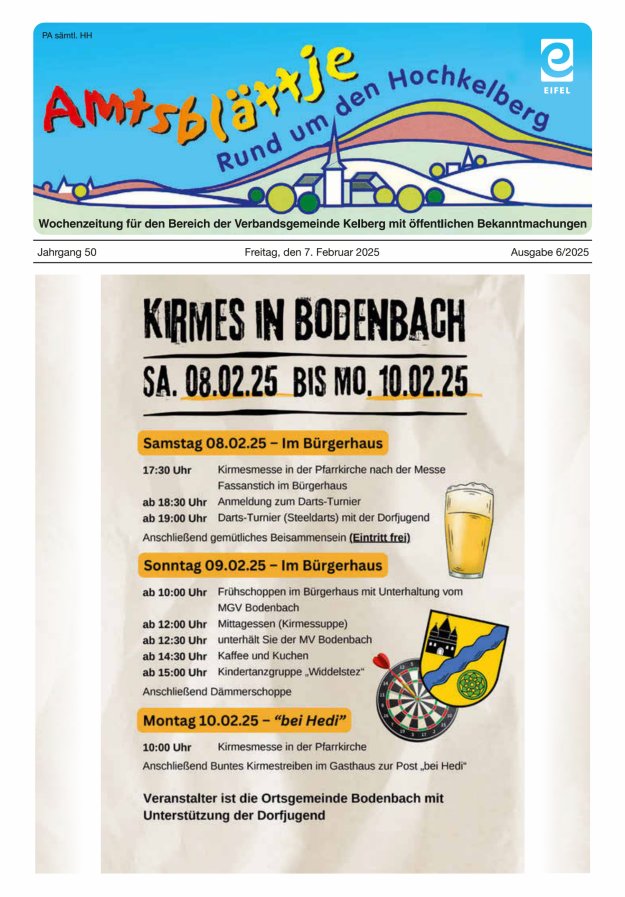 Amtsblättje - Rund um den Hochkelberg Titelblatt 06/2025