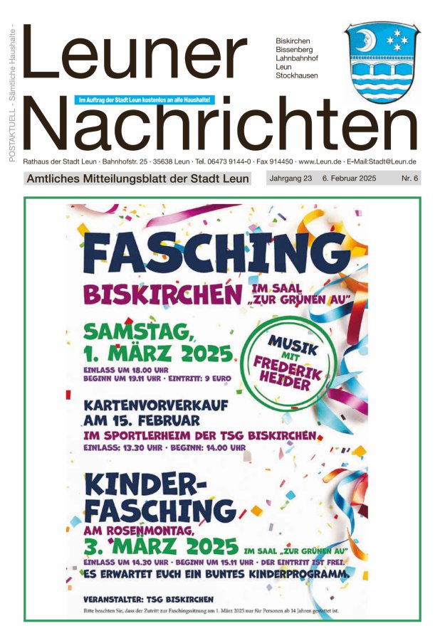 Leuner Nachrichten Titelblatt 06/2025
