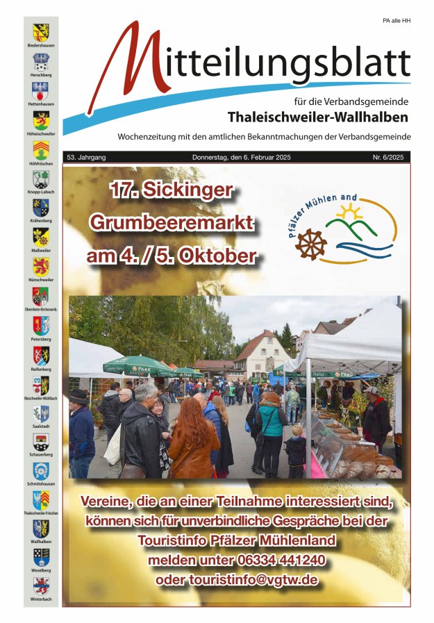 Mitteilungsblatt VG Thaleischweiler-Wallhalben Titelblatt 06/2025