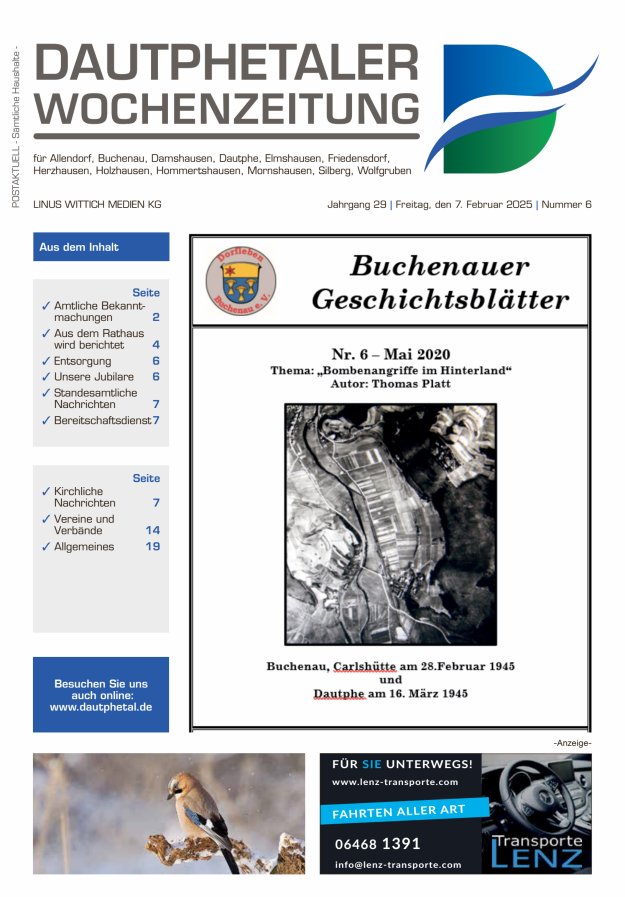Dautphetaler Wochenzeitung Titelblatt 06/2025