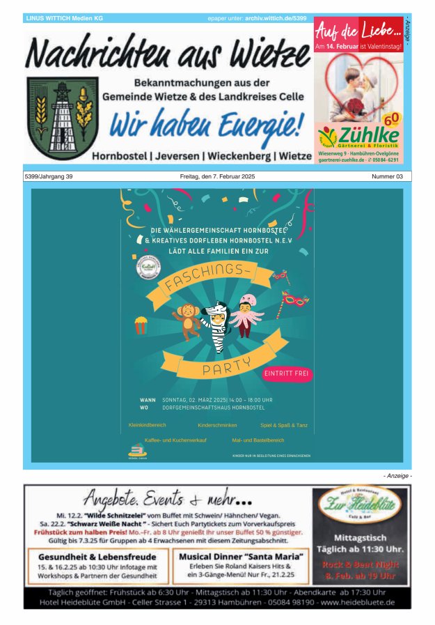 Nachrichten aus Wietze Titelblatt 03/2025