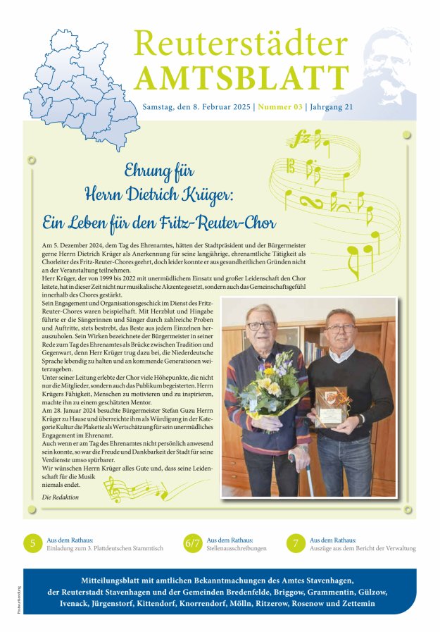 Reuterstädter Amtsblatt Titelblatt 03/2025