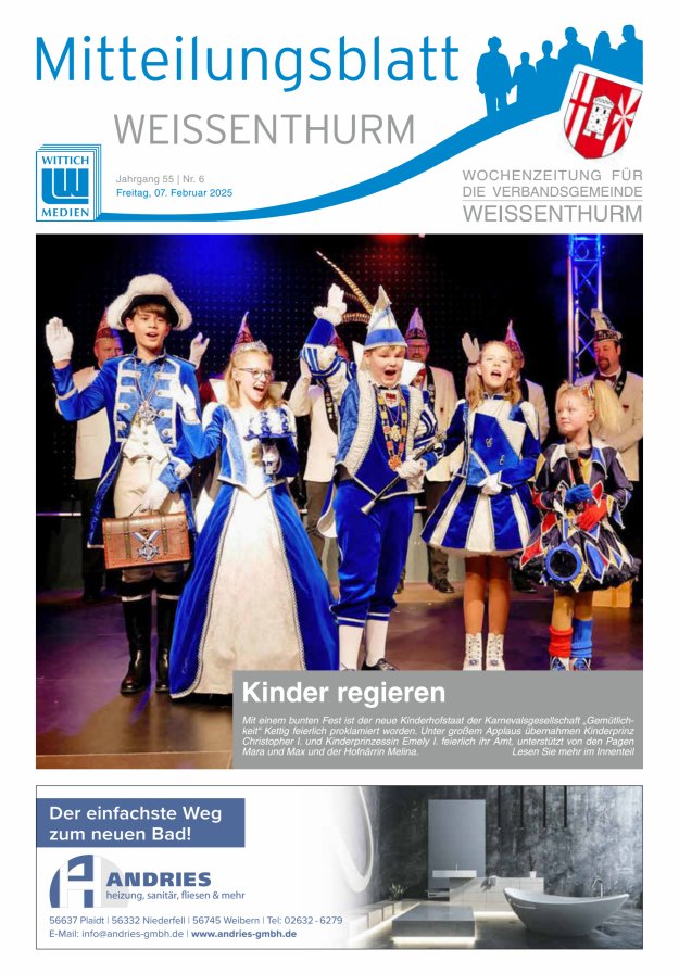 Mitteilungsblatt für den Bereich der Verbandsgemeinde Weißenthurm Titelblatt 06/2025