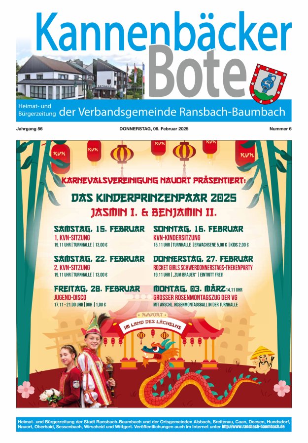 Kannenbäcker-Bote der Verbandsgemeinde Ransbach-Baumbach Titelblatt 06/2025