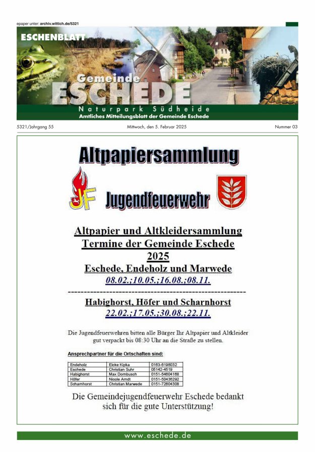 Eschenblatt Titelblatt 03/2025