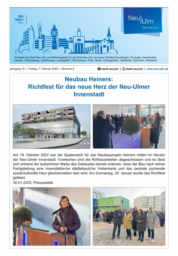 Amtsblatt der Stadt Neu-Ulm und Mitteilungsblatt für die Stadt Neu-Ulm Titelblatt 06/2025