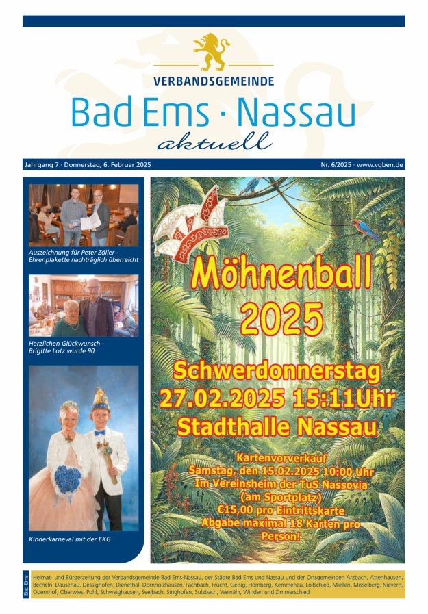 Bad Ems-Nassau aktuell Ausgabe Bad Ems Titelblatt 06/2025
