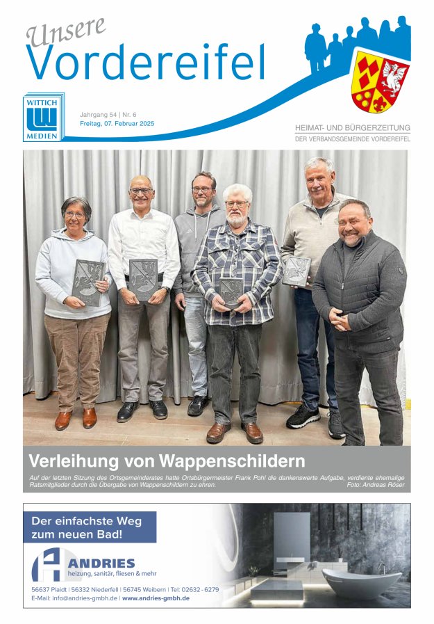 Mitteilungsblatt Vordereifel - Heimat- u Bürgerzeitung der VG Vordereifel Titelblatt 06/2025