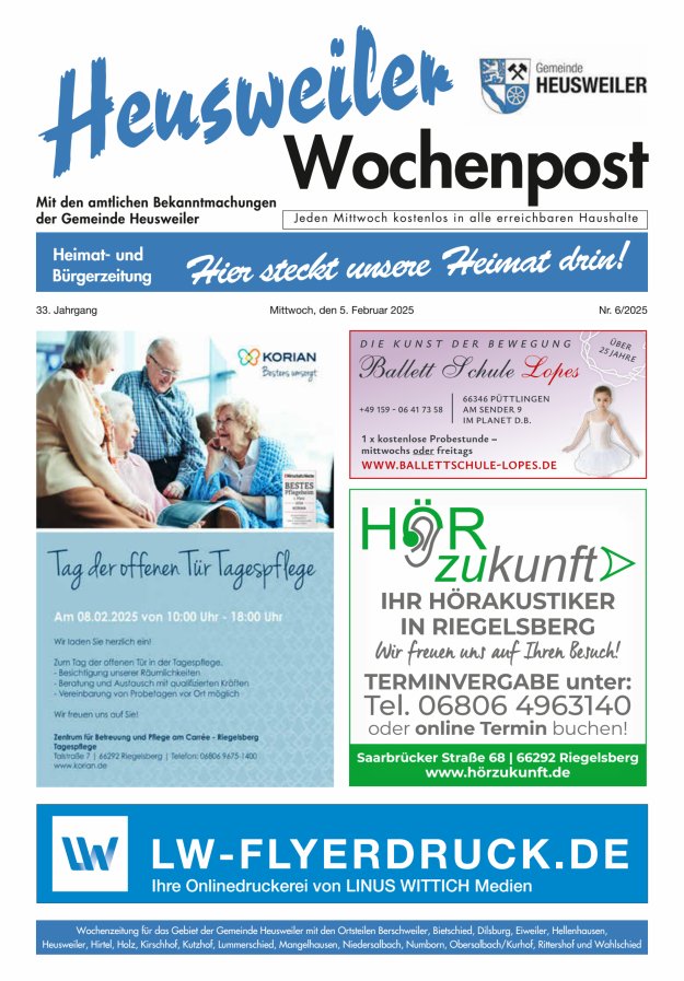 Heusweiler Wochenpost Titelblatt 06/2025