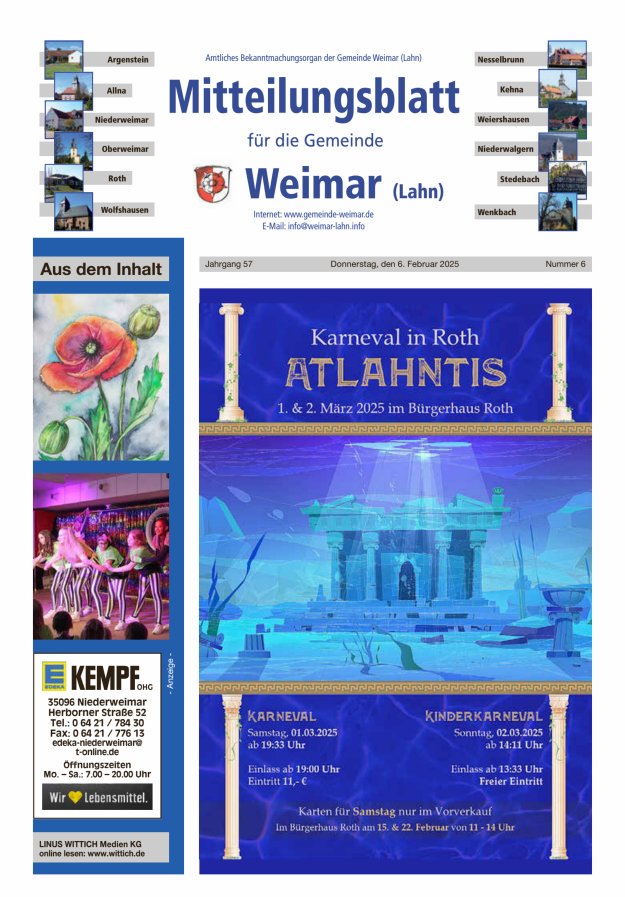Mitteilungsblatt für die Gemeinde Weimar Titelblatt 06/2025