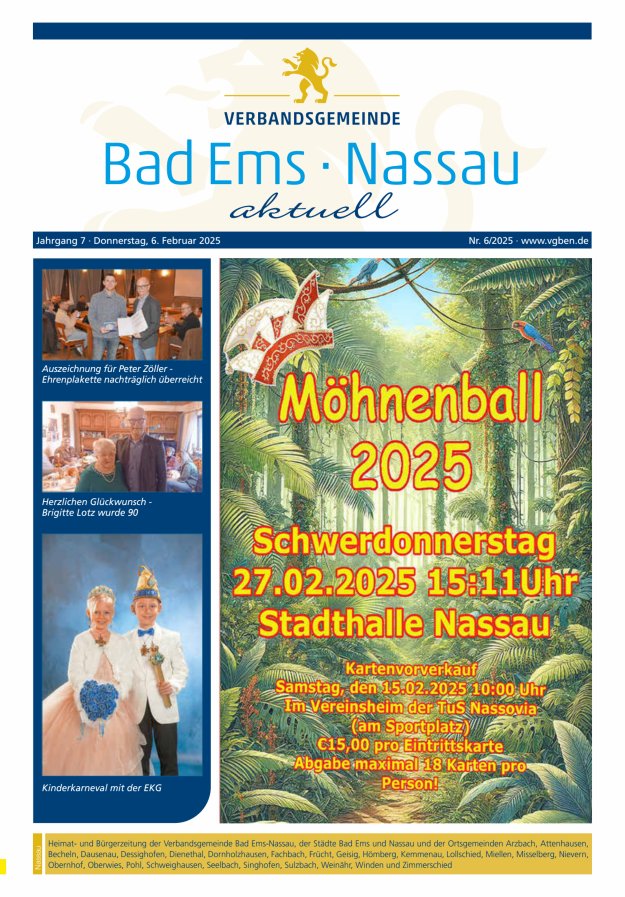 Bad Ems-Nassau aktuell Ausgabe Nassau Titelblatt 06/2025