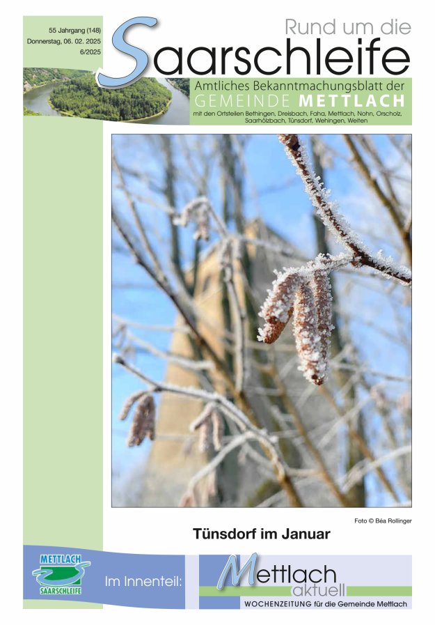 Rund um die Saarschleife Gemeinde Mettlach Titelblatt 06/2025