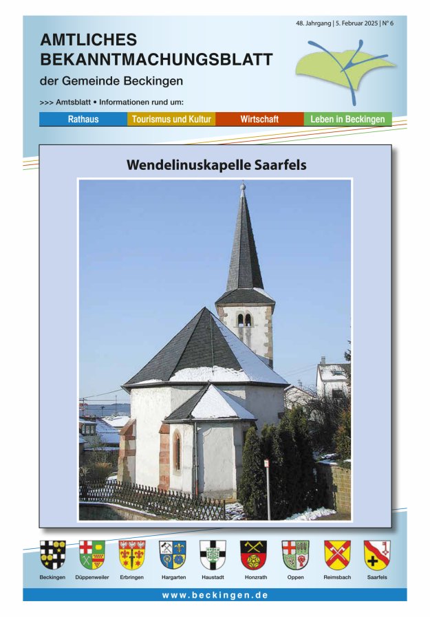 Amtsblatt Beckingen Titelblatt 06/2025