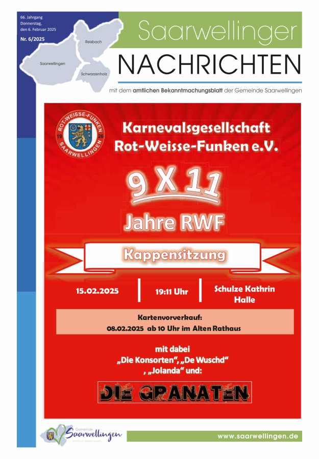 Saarwellinger Nachrichten Titelblatt 06/2025
