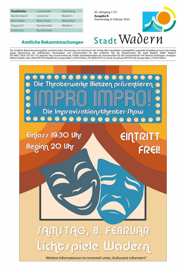 Stadt Wadern Titelblatt 06/2025