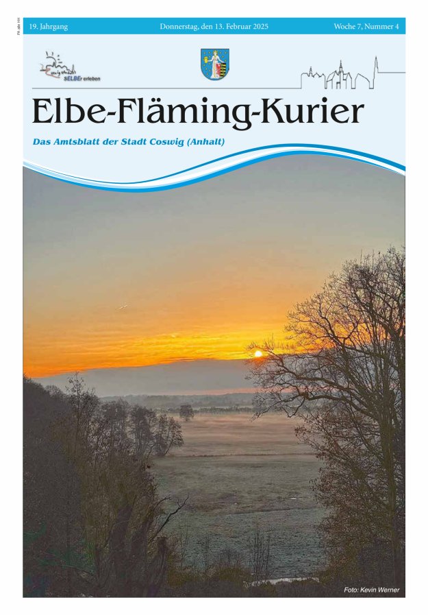 Elbe-Fläming-Kurier Das Amtsblatt der Stadt Coswig (Anhalt) Titelblatt 04/2025