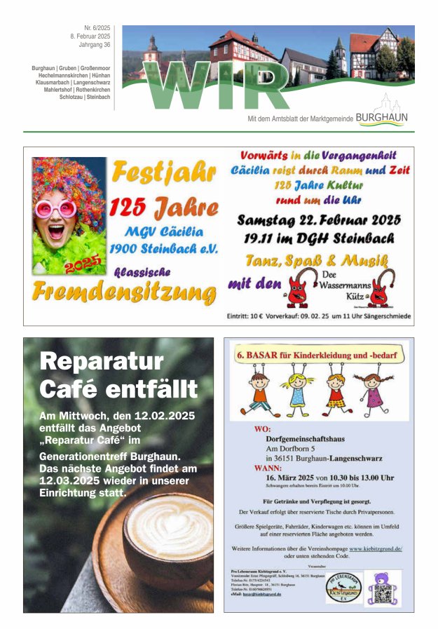 WIR - mit Amtsblatt der Marktgemeinde Burghaun Titelblatt 06/2025