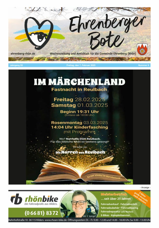 Ehrenberger Bote Titelblatt 06/2025