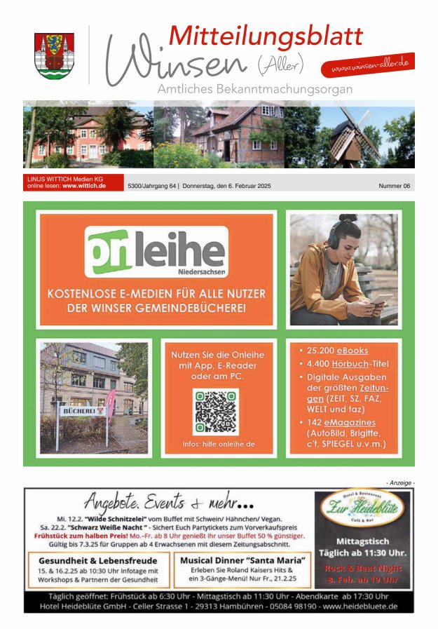 Mitteilungsblatt der Gemeinde Winsen Titelblatt 06/2025