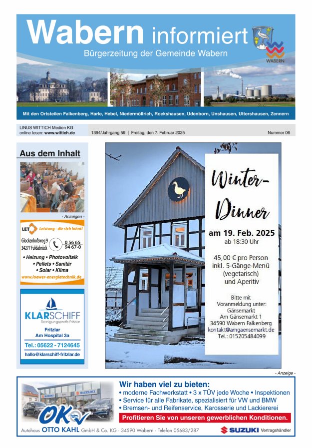 Wabern informiert Titelblatt 06/2025
