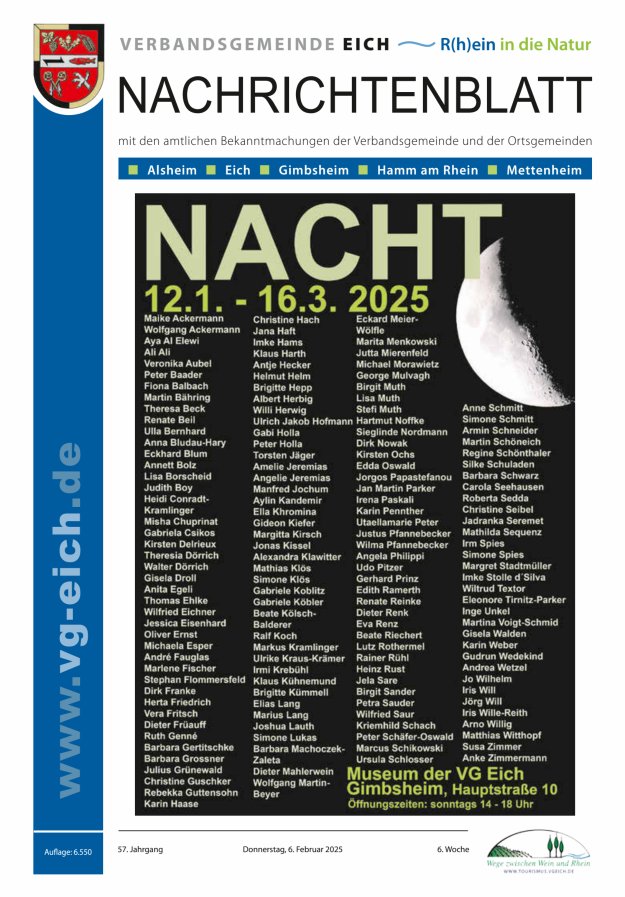 Nachrichtenblatt der VG Eich Titelblatt 06/2025