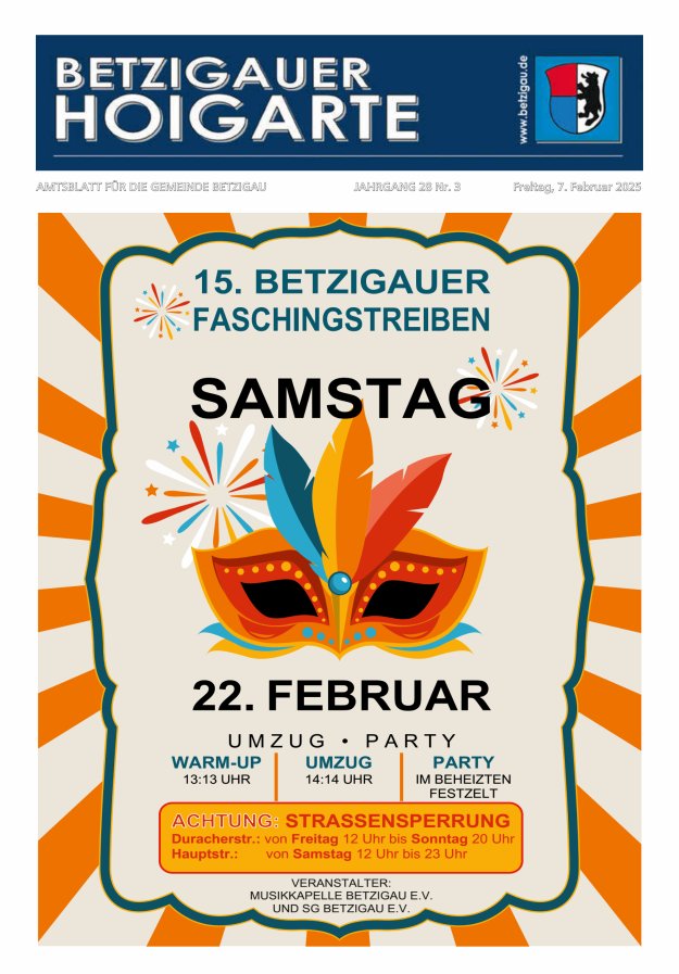 Betzigauer Hoigarte Amtsblatt der Gemeinde Betzigau Titelblatt 03/2025
