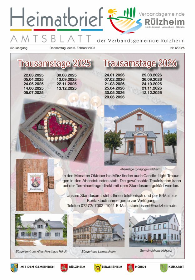 Heimatbrief VG Rülzheim Titelblatt 06/2025