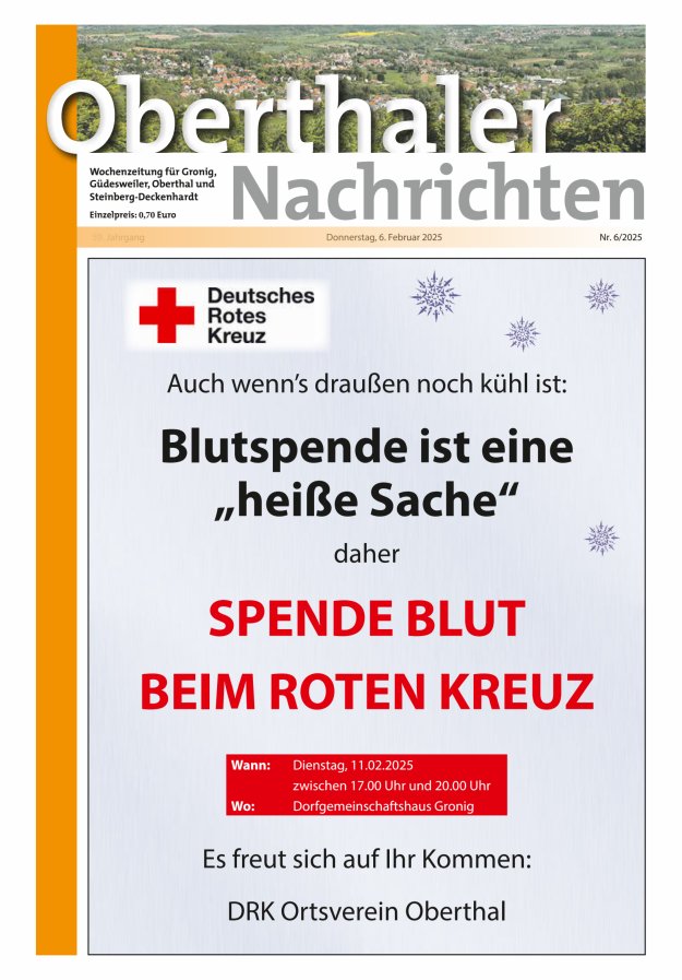 Oberthaler Nachrichten Titelblatt 06/2025