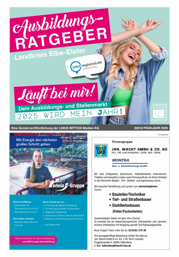 Ausbildungsratgeber Landkreis Elbe-Elster Titelblatt 01/2025