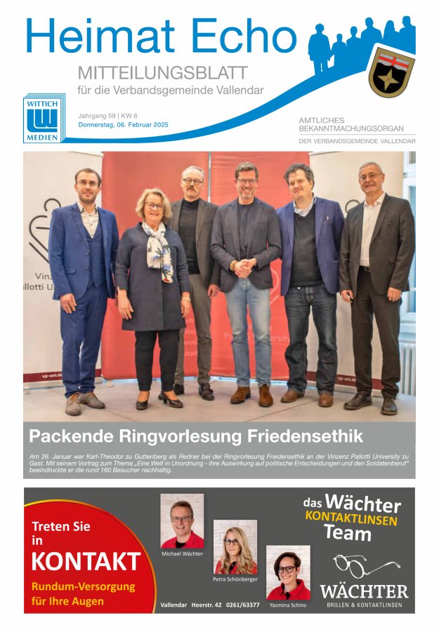 Heimat-Echo - Heimat- und Bürgerzeitung Verbandsgemeinde Vallendar Titelblatt 06/2025