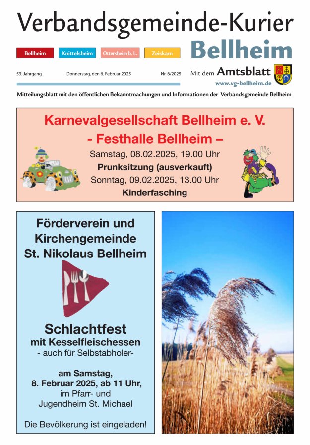 Verbandsgemeinde-Kurier Bellheim Titelblatt 06/2025