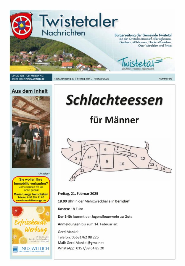 Twistetaler Nachrichten Titelblatt 06/2025