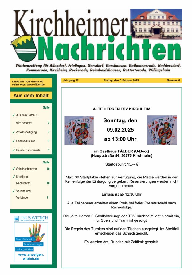 Kirchheimer Nachrichten Titelblatt 06/2025