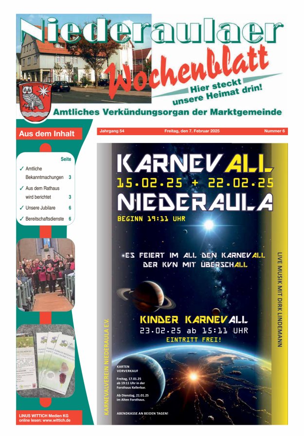 Niederaulaer Wochenblatt Titelblatt 06/2025