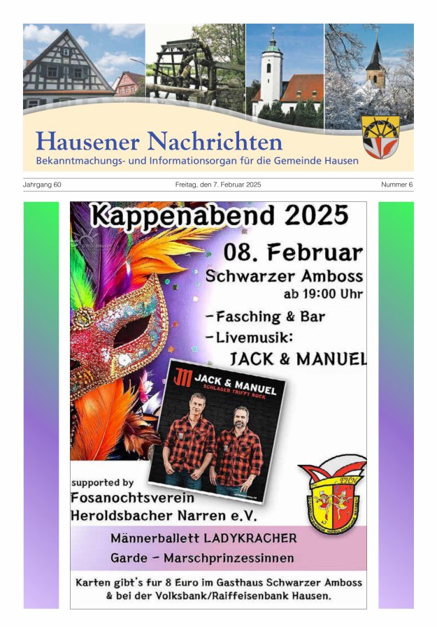 Hausener Nachrichten Titelblatt 06/2025